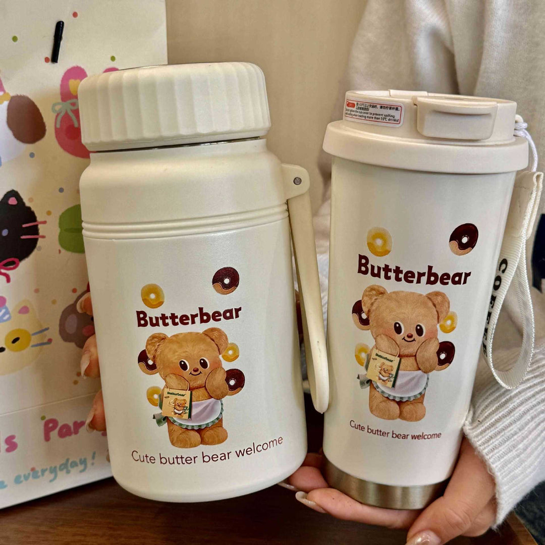 Women Insulated Drinking Bottle with Practical Carrying Handle and Cute Animal Design Kalsten