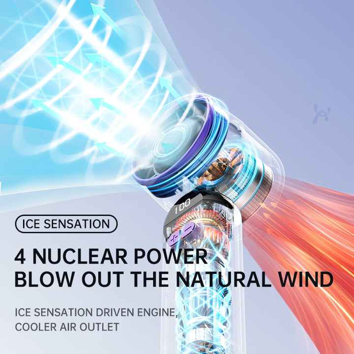 Women's Portable Turbo Cooling Fan with LED Display and Noise Reduction Kalsten