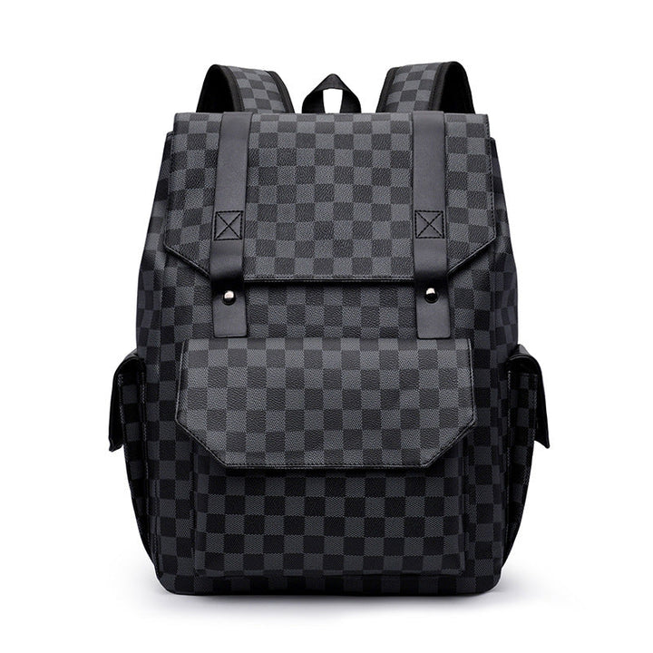 Stylish Checkerboard Pattern Backpack