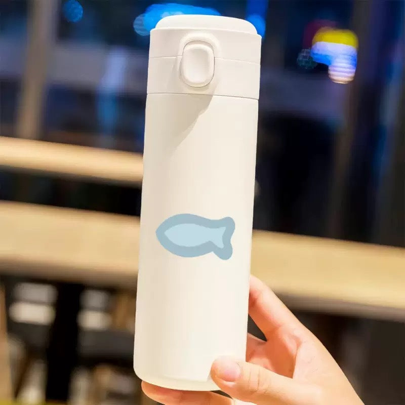 Women's insulated drinking bottle with secure flip-top lid and cute cat design Kalsten