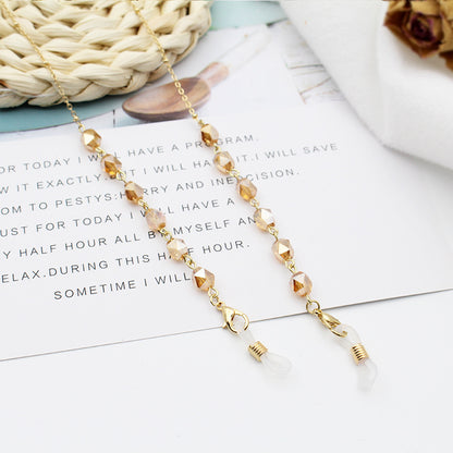 Crystal-Embellished Eyewear Chain Acalora