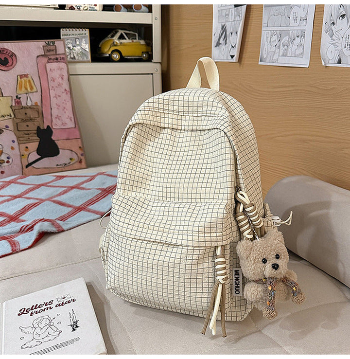 Versatile Lightweight Grid Pattern School Backpack Kalsten