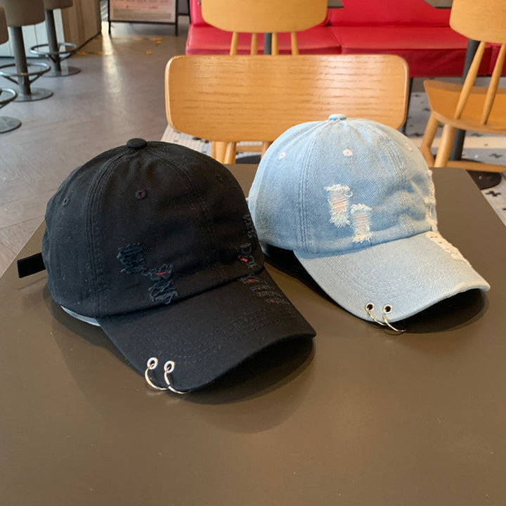 Unisex Distressed Cotton Adjustable Baseball Cap Kalsten