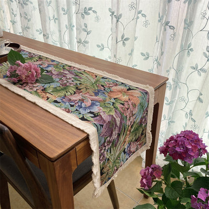 Elegant Floral Embroidered Table Runner