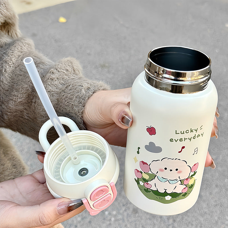 Women's Insulated Drinking Bottle with Cute Animal Design Kalsten