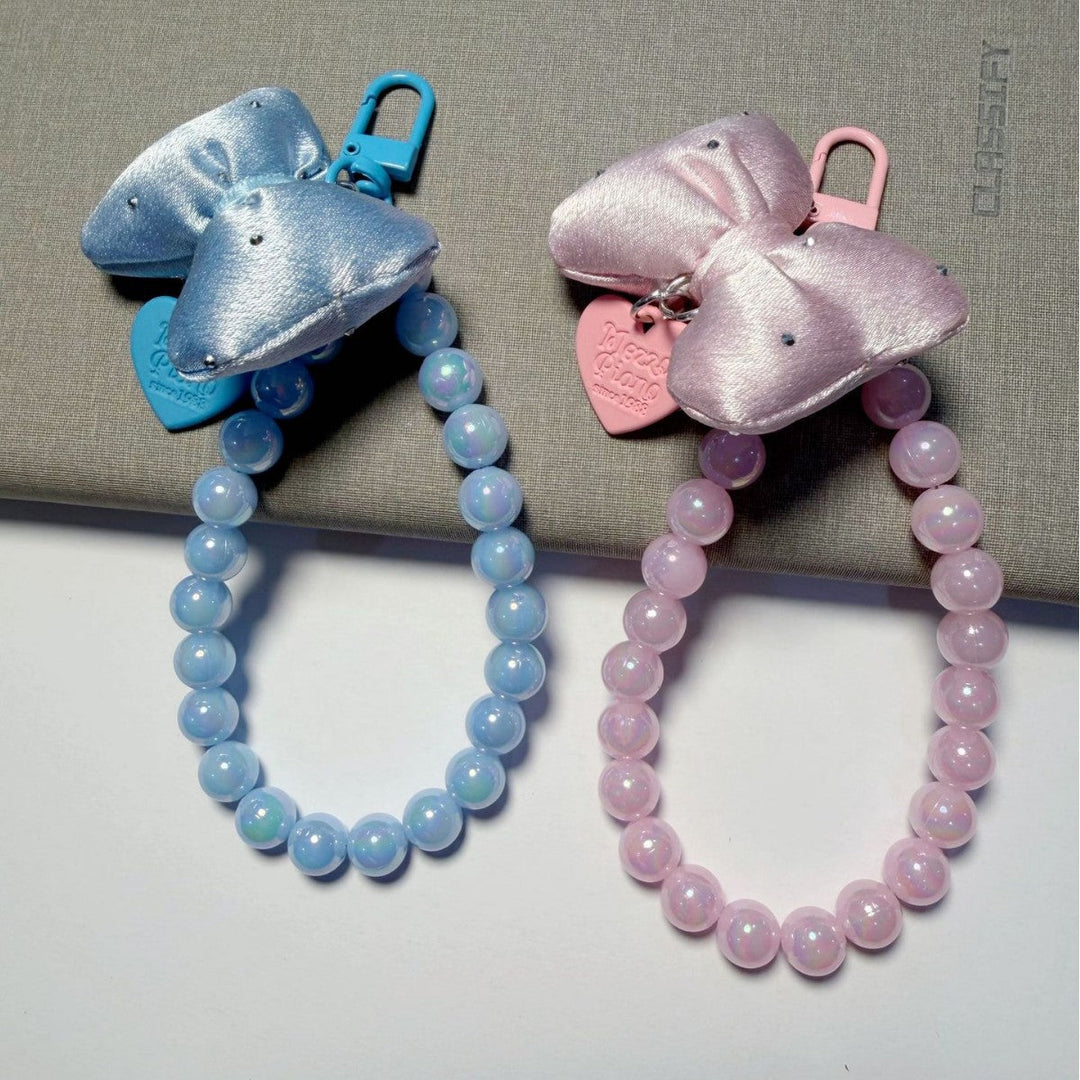 Stylish Beaded Keychain with Bow kalsten