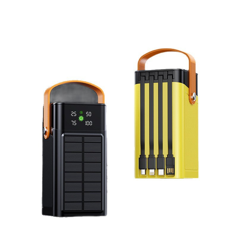 Portable Solar Power Bank with Integrated LED Display and Multifunctional Charging Cable Kalsten