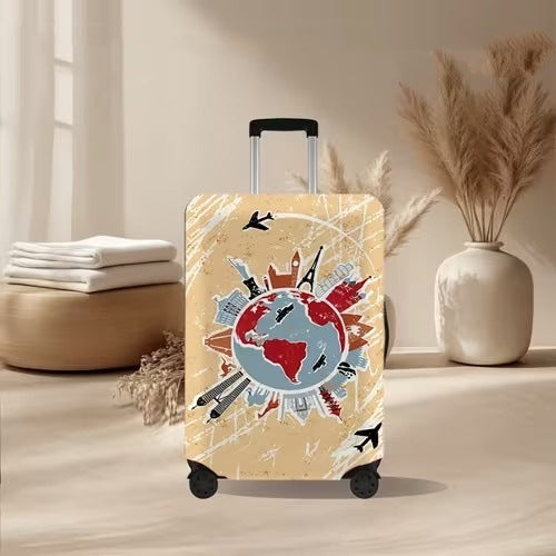 Unisex nan elastic suitcase cover with volcanic lava marble design, stretch protective cover for trolley Kalsten