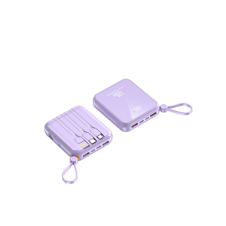 Portable power bank with integrated charging cable and LED display Kalsten