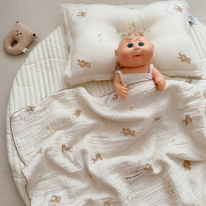 Unisex Cozy Muslin Blanket with Cute Rabbit Design Kalsten