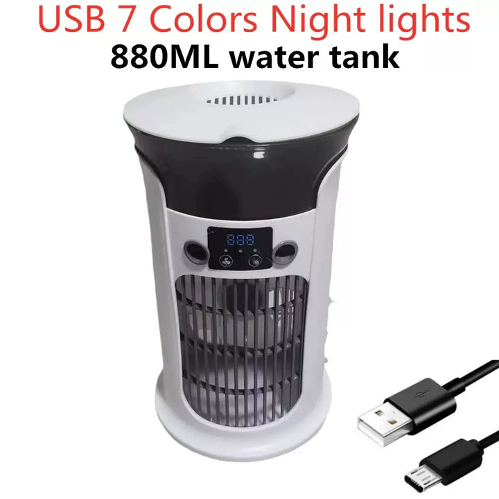 Unisex one size compact USB humidifying air circulation tower fan with LED display Kalsten
