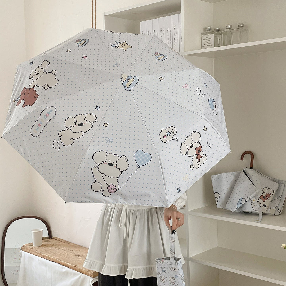 Women's Folding Umbrella with Playful Animal Design Kalsten