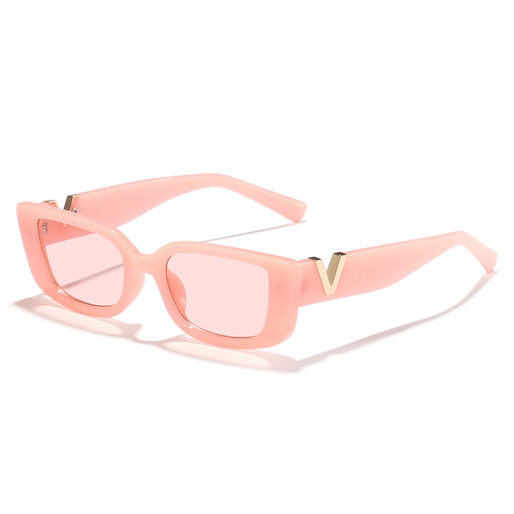 Ladies fashionable square sunglasses with golden accents Kalsten