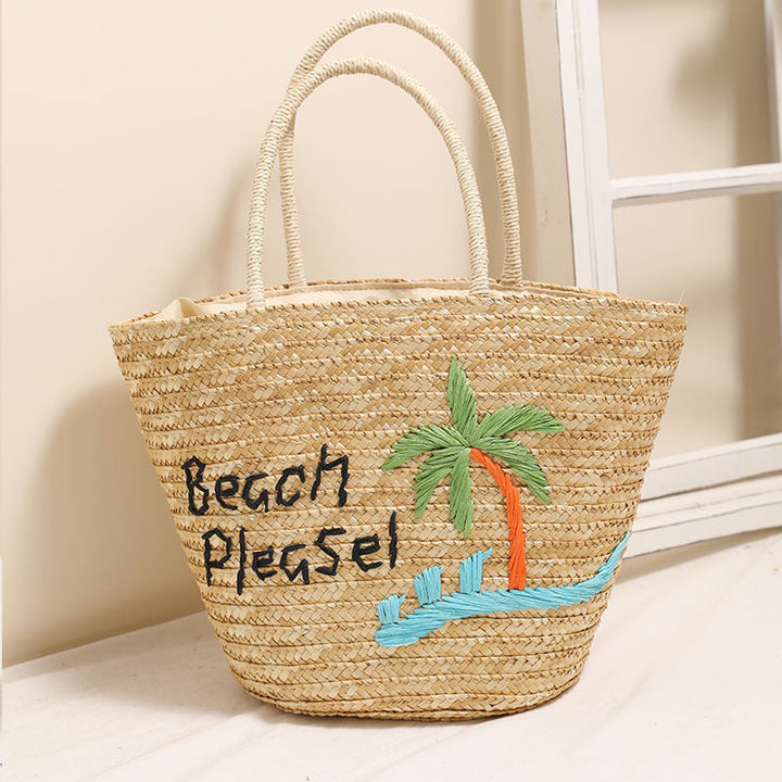 Beach linen bag with personalized embroidery Kalsten