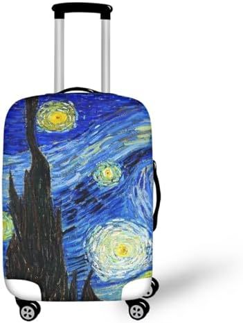 Unisex nano elastic suitcase cover with horse and sunflower motif, stretchable stretch protection for hard shell trolley with zipper Kalsten