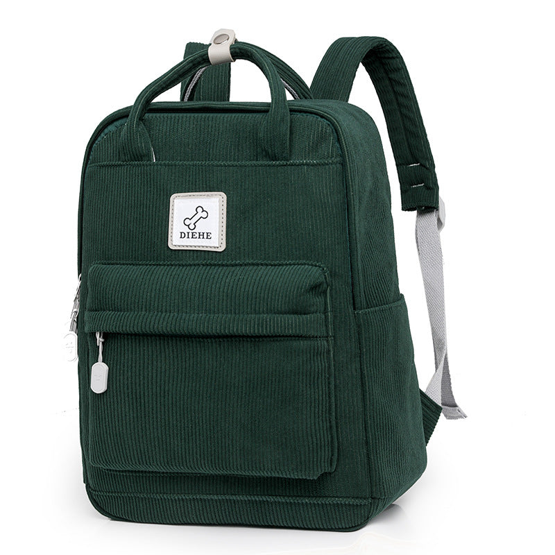 Corduroy Textured Laptop School Backpack Kalsten