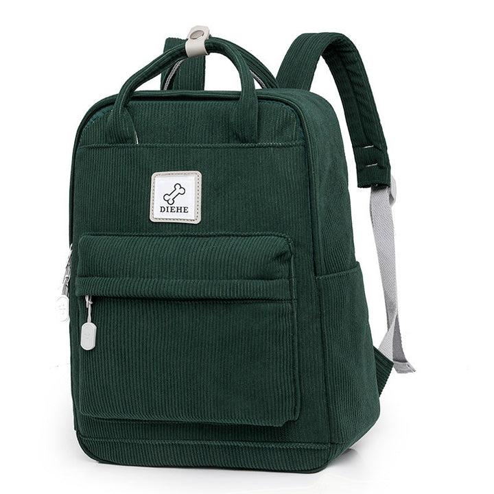 Corduroy Textured Laptop School Backpack Kalsten