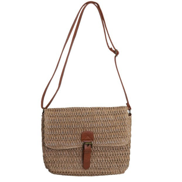 Shoulder bag made of sophisticated natural material with practical closure Kalsten