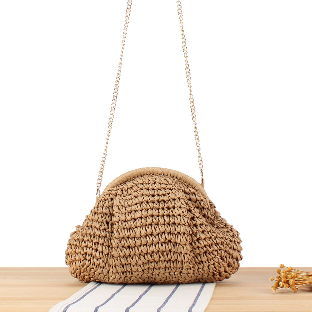 Handbag Made of High-Quality Natural Material with Silver Chain Strap Kalsten