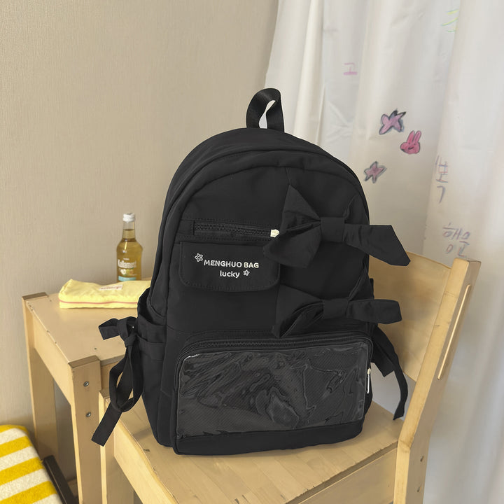 Charming Bow-Detail School Backpack