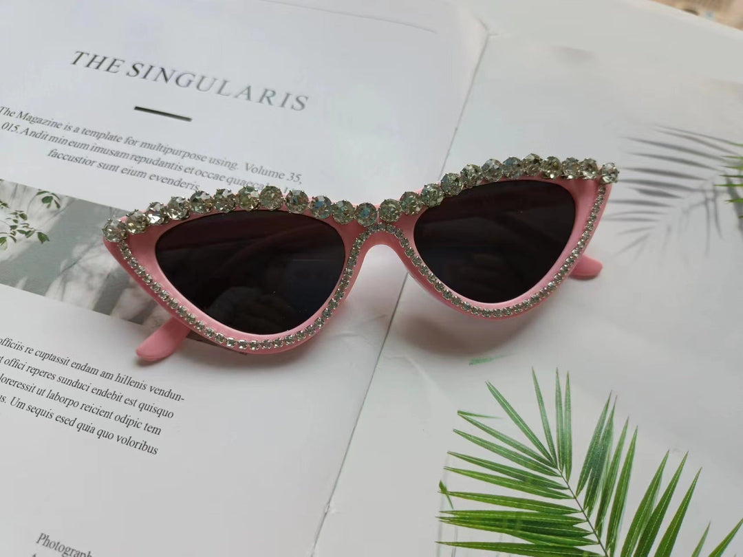 Ladies Glamorous Cat Eye Sunglasses with Rhinestone Accents Kalsten