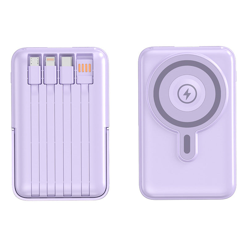 Portable power bank with integrated charging cables and MagSafe function Kalsten