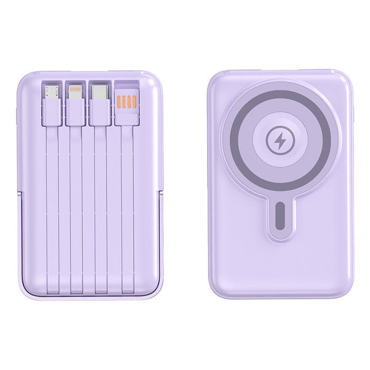 Portable power bank with integrated charging cables and MagSafe function Kalsten