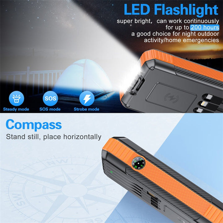 Power bank with solar charging function and integrated LED lamp Kalsten