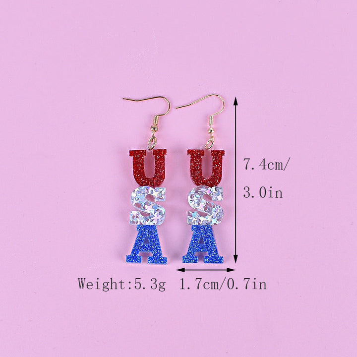 Women's nan triple star dangle glitter resin earrings with hypoallergenic hooks Kalsten