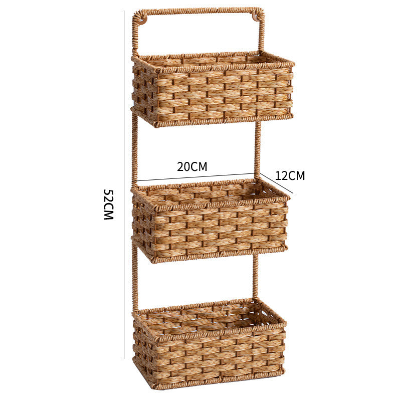Double-Tiered Wicker Storage Basket Kalsten