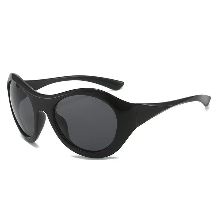 Ladies Fashion Oval Sunglasses with Transparent Frame Kalsten