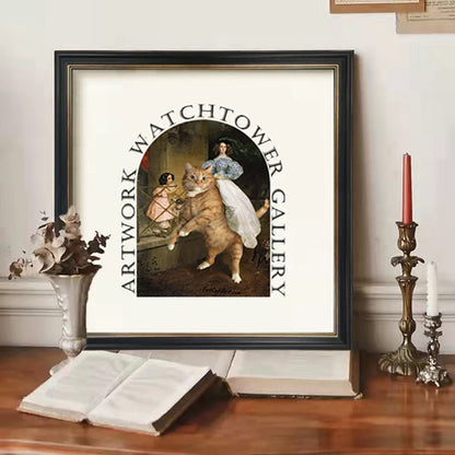Framed Vintage Art Print with Woman at Piano