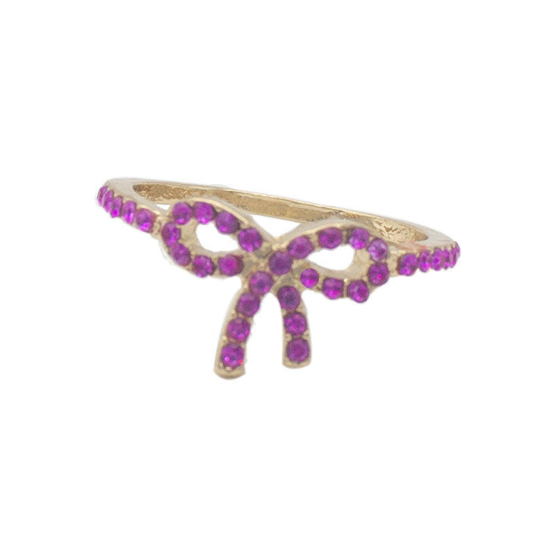 Bow-Designed Stone-Embellished Ring Kalsten