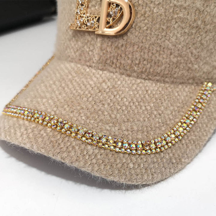 Women's Luxury Embellished Fleece Baseball Cap Kalsten