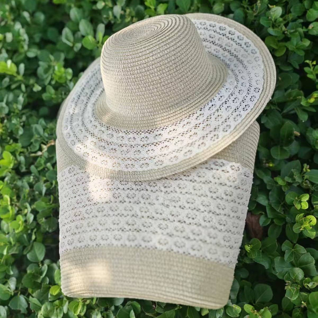 Sun hat with elegant crochet trim Kalsten
