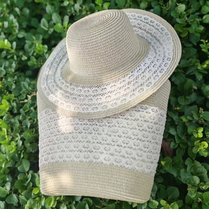 Sun hat with elegant crochet trim Kalsten