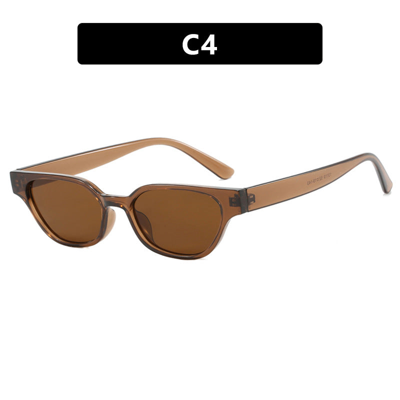 Women's fashionable sunglasses with curved frame and brown lenses Kalsten