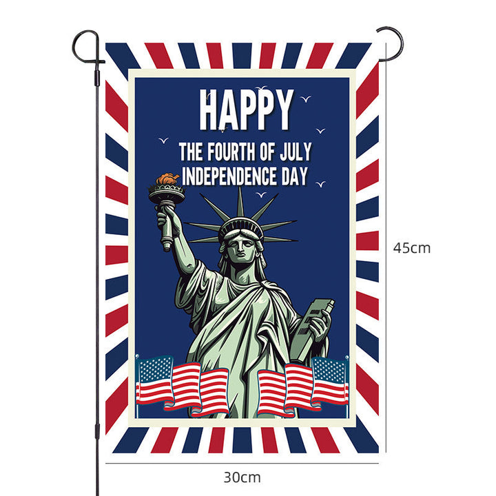 Unisex nano patriotic garden flag with USA map cross and soldier silhouette weatherproof polyester fabric Kalsten