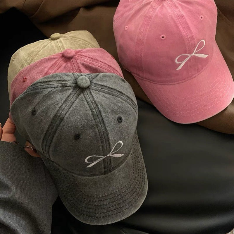 Women's Embroidered Bow Detail Adjustable Baseball Cap Kalsten