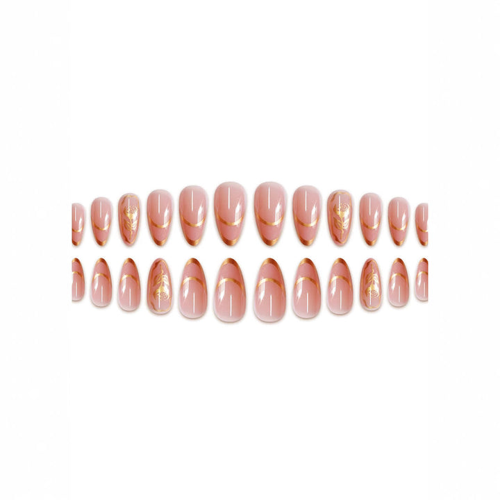 Elegant Floral Accent Press-On Nails Kalsten