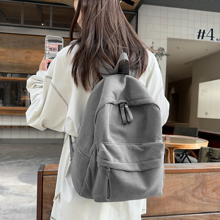 Textured Fabric Casual Backpack Kalsten