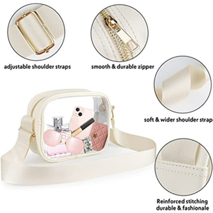 Practical shoulder bag with transparent inserts Kalsten