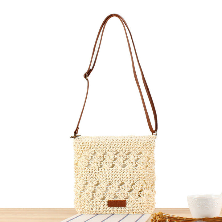 Handbag Made of Braided Natural Material with Adjustable Shoulder Strap Kalsten