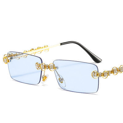 Women's designer sunglasses with sparkling frame and rectangular lenses Kalsten