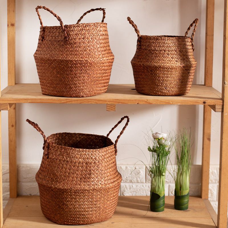 Handwoven Natural Fiber Storage Basket Kalsten