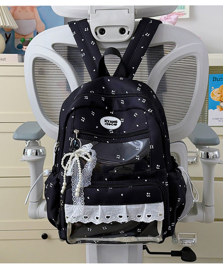 Floral Embellished Casual School Backpack