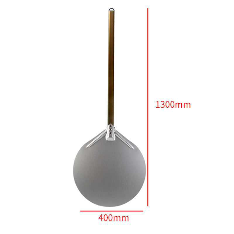 long wooden handled round aluminum pizza peel with reinforced neck Kalsten