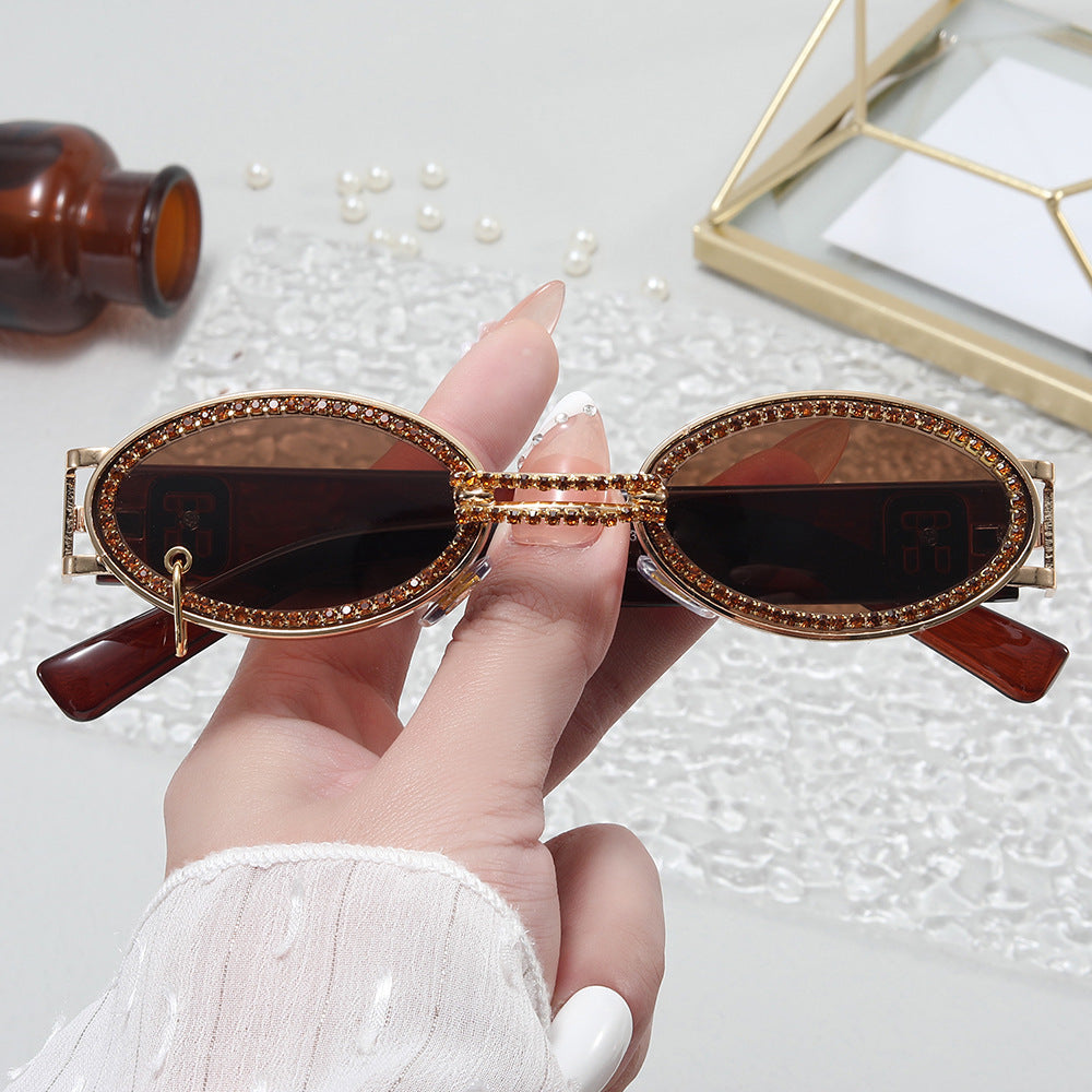 Women extravagant fashionable sunglasses with rhinestone-adorned frame Kalsten