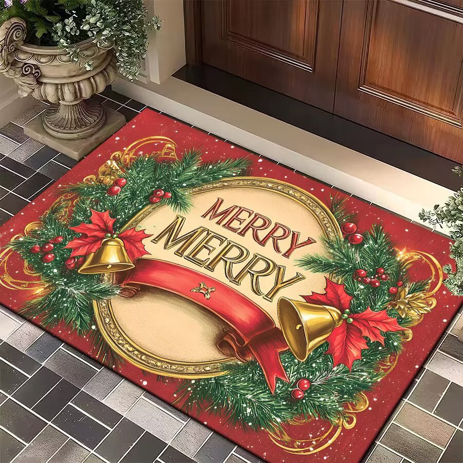 Festive Christmas Welcome Mat Acalora