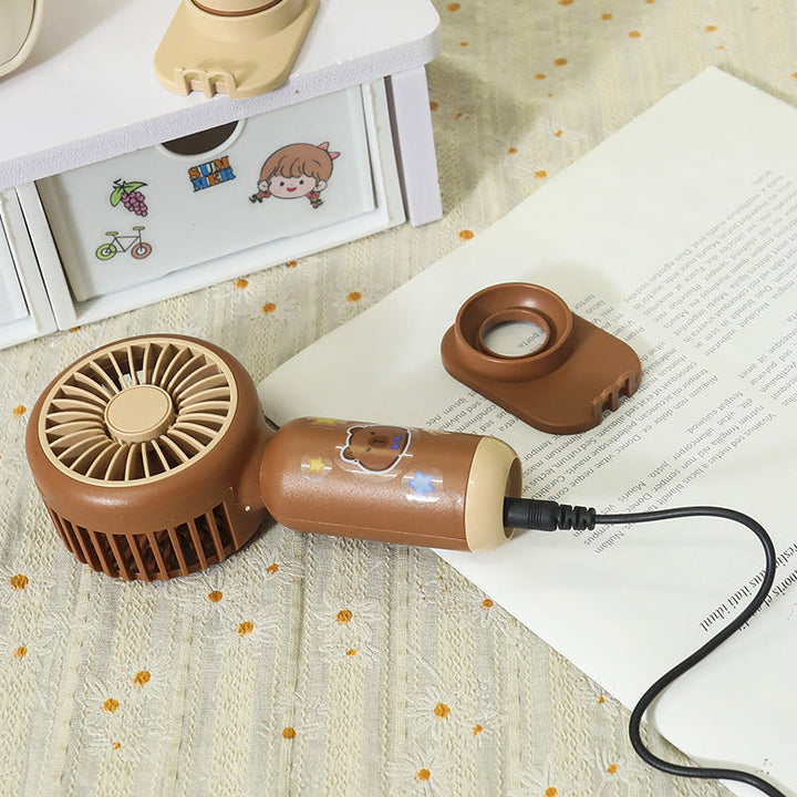 Ladies Portable Hand Fan with USB Charging Function and Flexible Tilt Mechanism Kalsten